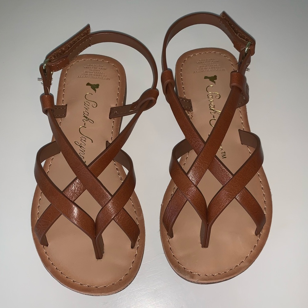 Toddler girl brown strappy sandals